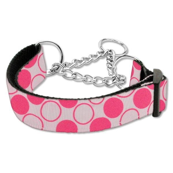 Unconditional Love Diagonal Dots Nylon Collar Martingale Light Pink Medium UN847451